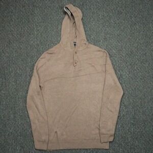 Mizzen Main Hoodie Mens Small Brown Cassady  Knit Hooded Sweater Pullover Henley